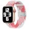 Mobigear Braided Nylon Apple Watch Bandje Klemsluiting - 42/41/40/38 mm - Wit / Roze