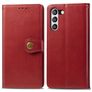 Mobigear Snap Button Samsung Galaxy S21 FE Hoesje Bookcase Portemonnee - Rood