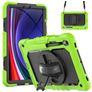 Mobigear SureGrip Xtreme Samsung Galaxy Tab S9 FE Hoes Hard Kunststof,Siliconen Backcover + Stylus Houder + Schouderband + Standaard - Groen