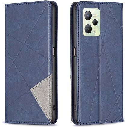 Mobigear Rhombus Slim Realme C35 Hoesje Bookcase - Blauw