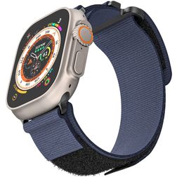 Mobigear Outdoor Nylon Apple Watch Bandje Klittenbandsluiting - 42/41/40/38 mm - Donkerblauw