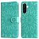 Mobigear Sunflower Samsung Galaxy A37 Hoesje Bookcase Portemonnee - Groen