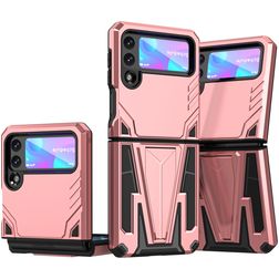 Mobigear Armor Stand Samsung Galaxy Z Flip 3 Hoesje Hardcase Backcover Shockproof met Standaard - Roségoud