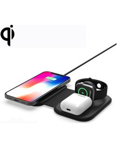 Mobigear Magnetic Folding 3in1 Draadloze lader Qi Wireless 15W - Zwart