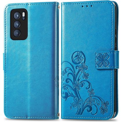 Mobigear Clover OPPO Reno 6 Pro 5G Hoesje Bookcase Portemonnee - Blauw