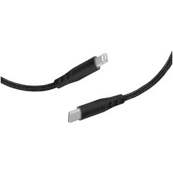 Mobiparts Braided USB-C naar Apple Lightning Kabel MFI 1 Meter - Zwart