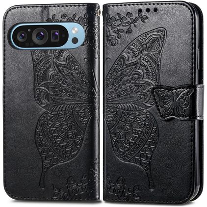 Mobigear Butterfly Google Pixel 10 Pro Hoesje Bookcase Portemonnee - Zwart