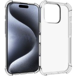 Mobigear Cushion Doorzichtig iPhone 16 Pro Hoesje Flexibel TPU Backcover - Transparant
