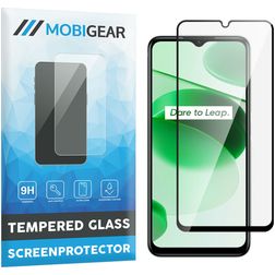 Mobigear Premium Realme C35 Glazen Screenprotector - Case Friendly - Zwart
