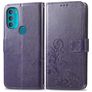 Mobigear Clover Motorola Moto G71 5G Hoesje Bookcase Portemonnee - Paars