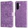 Mobigear Sunflower Samsung Galaxy A37 Hoesje Bookcase Portemonnee - Paars