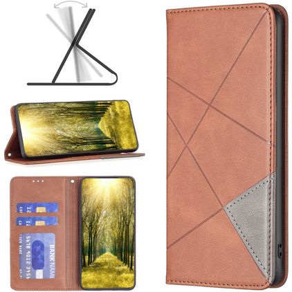 Mobigear Rhombus Slim Realme GT Neo 3 Hoesje Bookcase - Bruin