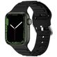 Mobigear Bumpy Siliconen Apple Watch Bandje Gespsluiting - 42/41/40/38 mm - Zwart