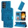 Mobigear Sunflower Samsung Galaxy S24 Ultra Hoesje Bookcase Portemonnee - Blauw
