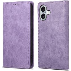 Mobigear Wallet iPhone 16 Hoesje Bookcase Portemonnee - Paars