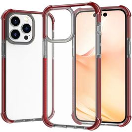 Mobigear Full Bumper iPhone 14 Plus Hoesje Hardcase Backcover Shockproof - Transparant / Rood