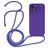Mobigear Lanyard iPhone 14 Pro Siliconen Hoesje met koord - Paars