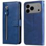 Mobigear Zipper iPhone 17 Pro Max Hoesje Bookcase Portemonnee - Blauw