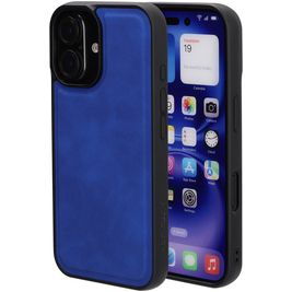 Mobiparts Classic iPhone 16 MagSafe Hoesje TPU,Kunstleer Backcover - Sapphire Blue