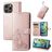 Mobigear Clover iPhone 15 Pro Hoesje Bookcase Portemonnee - Roségoud