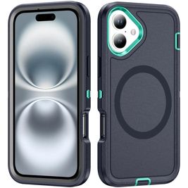 Mobigear Rugged Mag iPhone 16 MagSafe Hoesje Hardcase Backcover Shockproof - Donkerblauw