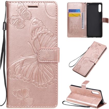Mobigear Butterfly Sony Xperia L4 Hoesje Bookcase Portemonnee - Roségoud