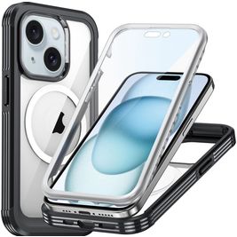 Mobigear Rugged Mag iPhone 15 MagSafe Hoesje Hardcase Backcover Shockproof - Zwart