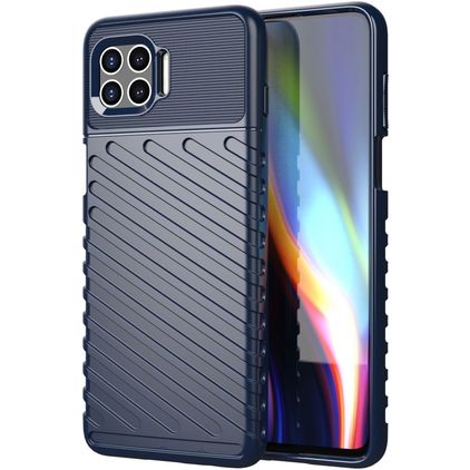 Mobigear Groove Motorola Moto G 5G Plus Hoesje Flexibel TPU Backcover - Blauw
