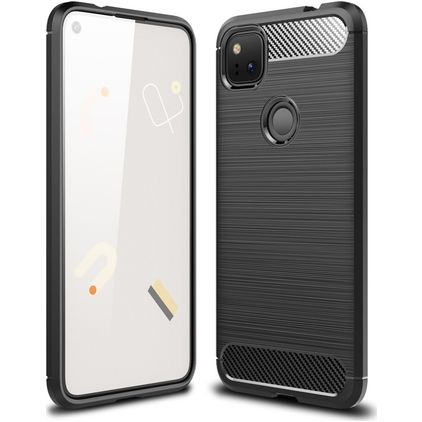 Mobigear Brushed Slim Google Pixel 4a Hoesje Flexibel TPU Backcover - Zwart