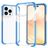 Mobigear Full Bumper iPhone 14 Pro Hoesje Hardcase Backcover Shockproof - Transparant / Blauw