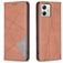 Mobigear Rhombus Slim Motorola Moto G54 Hoesje Bookcase - Bruin