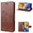 Mobigear Flowers Samsung Galaxy M23 Hoesje Bookcase Portemonnee - Bruin