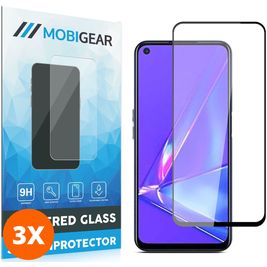 Mobigear Premium OPPO A92 Glazen Screenprotector - Case Friendly - Zwart (3-Pack)