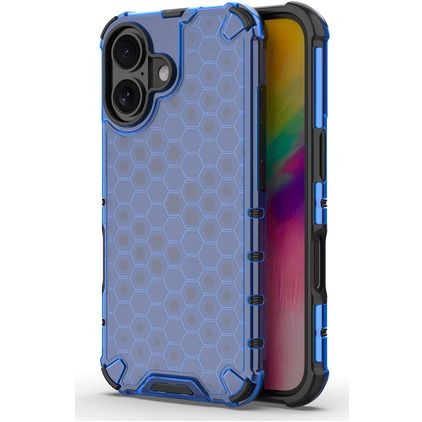 Mobigear Honeycomb iPhone 16 Plus Hoesje Hardcase Backcover Shockproof - Blauw
