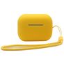 Mobigear Lanyard Apple AirPods Pro 2 Hoesje Flexibel Siliconen - Geel
