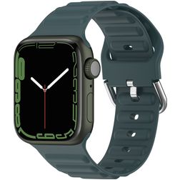 Mobigear Bumpy Siliconen Apple Watch Bandje Gespsluiting - 42/41/40/38 mm - Groen