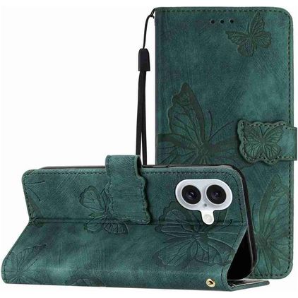 Mobigear Butterfly iPhone 17 Hoesje Bookcase Portemonnee - Groen