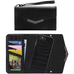 Mobilize Elegant Magnet iPhone SE (2022) Hoesje Uitneembare 2in1 Clutch - Black Croco