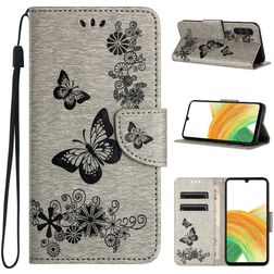 Mobigear Butterfly Samsung Galaxy A35 Hoesje Bookcase Portemonnee - Grijs