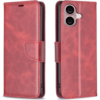 Mobigear Excellent iPhone 16 Plus Hoesje Bookcase Portemonnee - Rood