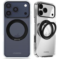 Mobilize 360 Rotating Ring iPhone 17 Pro MagSafe Hoesje Hardcase Backcover met Ringhouder - Zwart