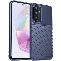 Mobigear Groove Samsung Galaxy A56 Hoesje Flexibel TPU Backcover - Blauw