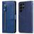 Mobigear Zipper Samsung Galaxy S23 Ultra Hoesje Bookcase Portemonnee - Blauw