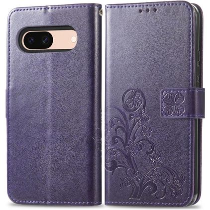 Mobigear Clover Google Pixel 8a Hoesje Bookcase Portemonnee - Paars