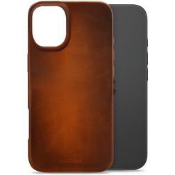 Mobilize Premium iPhone 16 MagSafe Hoesje Echt Leer Backcover - Burned Cognac