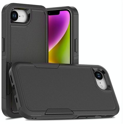 Mobigear Heavy Armor iPhone 16e Hoesje Hardcase Backcover Shockproof - Zwart