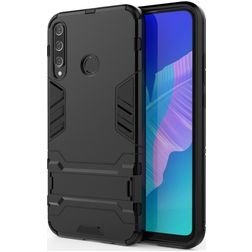 Mobigear Armor Stand Huawei P40 Lite E Hoesje Hardcase Backcover Shockproof met Standaard - Zwart