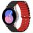 Mobigear Ocean Siliconen Smartwatch Bandje Gespsluiting - 22 mm - Zwart / Rood