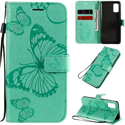 Mobigear Butterfly Samsung Galaxy A41 Hoesje Bookcase Portemonnee - Turquoise