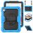 Mobigear SureGrip Xtreme iPad 11 (2025) Hoes Hard Kunststof,Siliconen Backcover + Schouderband + Standaard - Zwart / Blauw